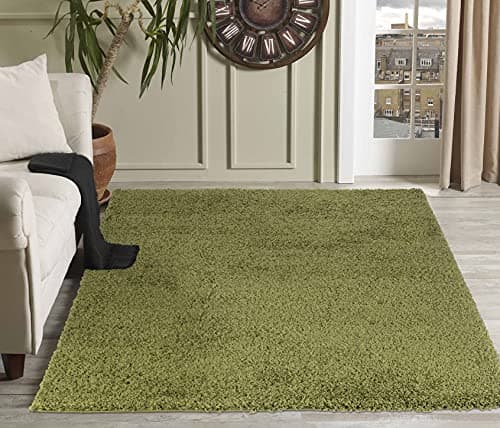 Image of Serdim Rugs Living Room Shaggy Area Rugs, Polypropylene, Green, 160x230cm(5'3"x7'7)