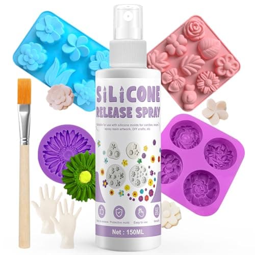 Image of Silicone Release Spray, Mold Release Spray, Silicone Moulds Release for Candles Epoxy Resin, Ab Resin, and Soap Molds, Promotes Mold Longevity, Easy Demoulding, 150ml