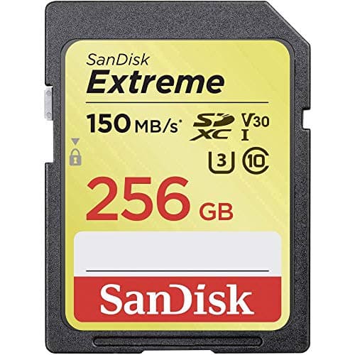 Image of SanDisk Extreme 256 GB SDXC Memory Card, Up to 150 MB/s, Class 10, U3, V30