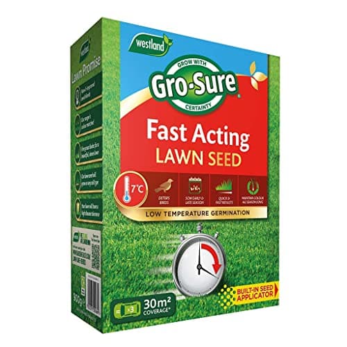 Image of Gro-Sure 20500187 Fast Acting Grass Lawn Seed, 30 m2, 900 g, Blue,Green