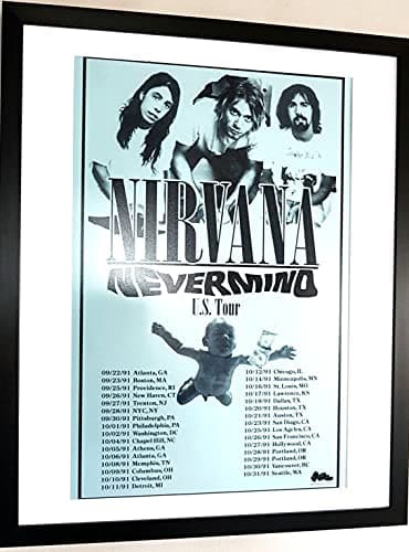 Image of Icon Republic Nirvana Tour Poster Nevermind Print Luxury Framed Kurt Cobain
