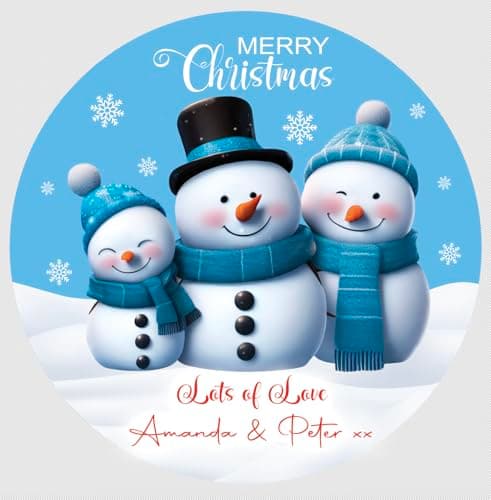Image of Christmas Personalised Chocolate Sticker for Tubs/Tins of Roses, Heroes & Celebrations Chocolates V4