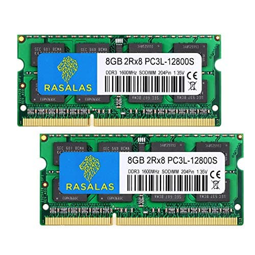 Image of Rasalas DDR3 16GB Kit (2x8GB) DDR3 1600MHz PC3L-12800S Non ECC Unbuffered 1.35V CL11 2Rx8 Dual Rank SODIMM Laptop Memory Ram