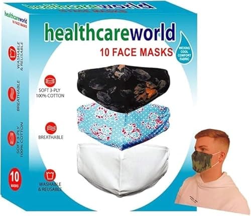 Image of Healthcare World Washable Reusable Fabric Face Masks - Choose from 10 Designs (Camo)
