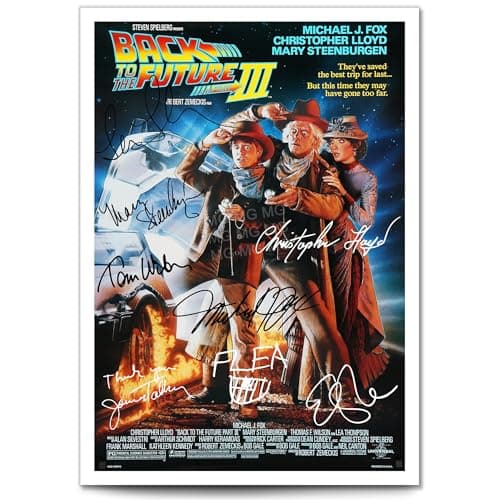 Image of Mounted Gifts Back To The Future Part 3 Movie Cast Signed A4 Poster Photo Print Framed Autograph Gift 1990 Film Michael J. Fox Christopher Lloyd (POSTER ONLY)