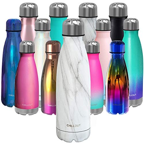 Image of CHILLOUT LIFE Stainless Steel Water Bottle: 25 oz Double Wall Insulated Cola Shape for Cold and Warm Drinks, BPA Free Metal Sports Container