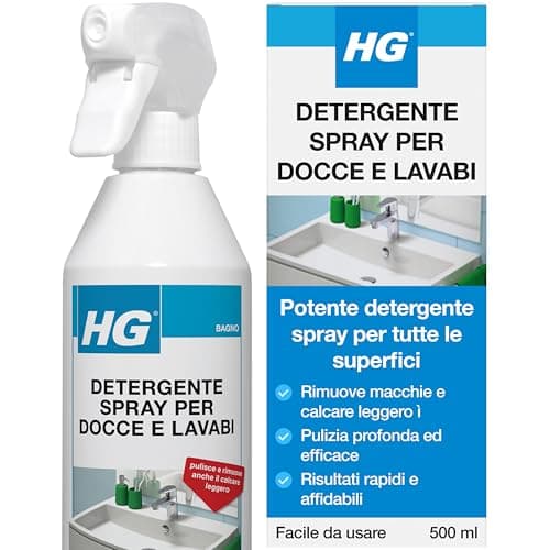 Image of HG Spray Cleaner for Showers and Washbasins – Anti-Limescale Cleaner Spray for Toilet, Tiles, Shower and Bathtub, 500 ml