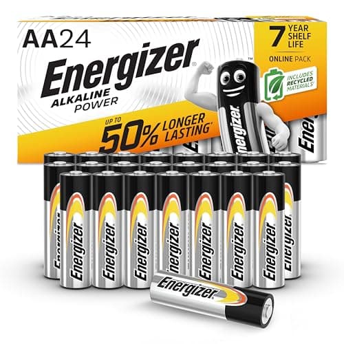 Image of Energizer Alkaline Power - AA Batteries (24 Pack) - Double A Battery 1.5V - Up To 50% Longer Lasting - For Everyday Devices - 100% Recyclable Packaging - 7 Year Shelf-Life [Amazon Exclusive]