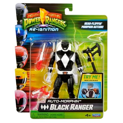 Image of Mighty Morphin Power Rangers: Auto-Morphin Black Ranger Action Figure