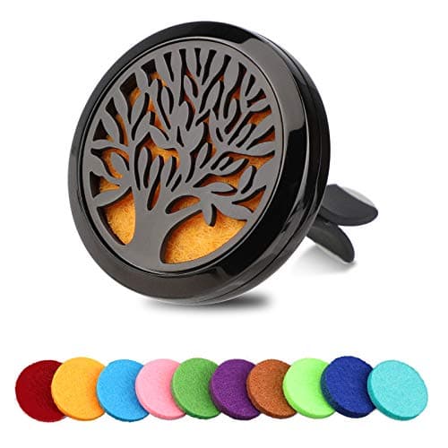 Image of OOTSR Car Aromatherapy Essential Oil Diffuser, Car Diffuser Vent Clip with 10Pcs Random Color Felt Pad, Air Freshener Vent Clips(Tree Pattern)