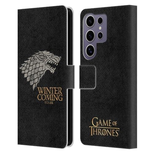 Image of Head Case Designs Officially Licensed HBO Game of Thrones Stark House Mottos Leather Wallet Case Compatible With Samsung Galaxy S25 Ultra