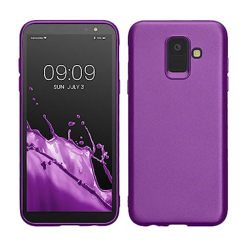Image of kwmobile Case for Samsung Galaxy A6 (2018) Case - Soft Slim Metallic TPU Silicone Cover - Metallic Violet