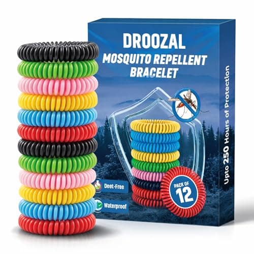 Image of Mosquito Repellent Bracelet - 12 Bands, Triple Strength, Multi Coil, DEET-Free with 250 Hours Natural Anti Bug Wristbands for Adults & Kids - Insect Repellent Bracelet Bands