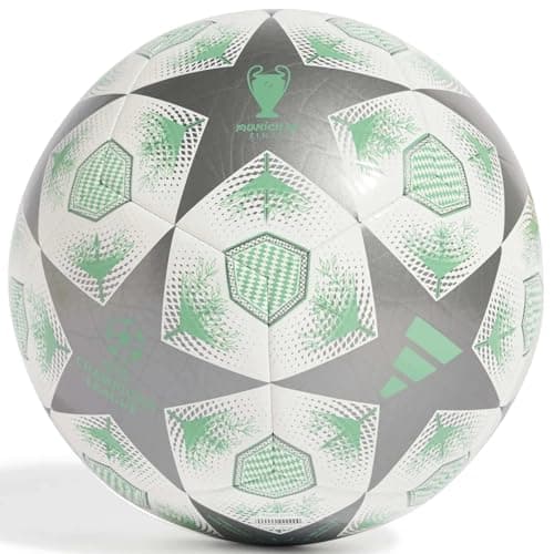 Image of adidas Unisex-Adult UCL Club Soccer Ball,Iron Metallic/White/Green,5