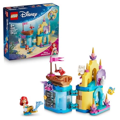 Image of LEGO|Disney Princess Ariel's Magical Mini Palace - The Little Mermaid Castle Toy w/a Micro Doll plus Sebastian & Flounder Animal Figures - Gift for 5+ Year Old Girls - 43285