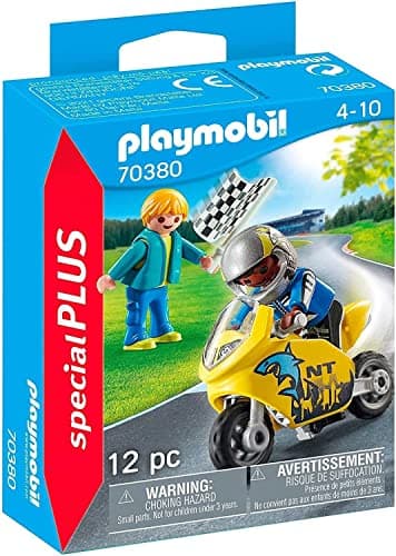 Image of Playmobil 70380 Special Plus Boys with Motorcycle, Fun Imaginative Role-Play, PlaySets Suitable for Children Ages 4+