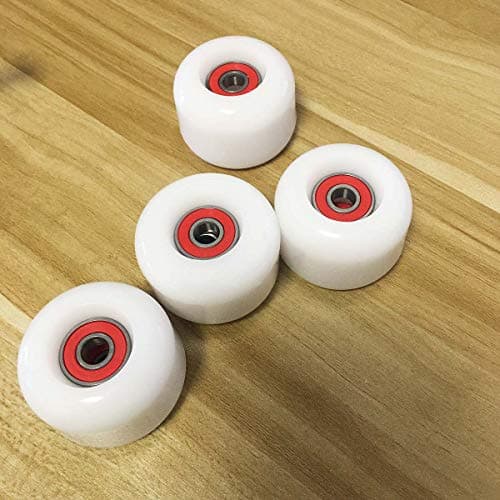 Image of Jonscart Sport Skateboard Wheels Kit-4pcs 50mm X 35mm 83A White Soft Cruiser Wheels 8pcs High Speed Precision ABEC-9 Ball Bearings 4pcs Spacers