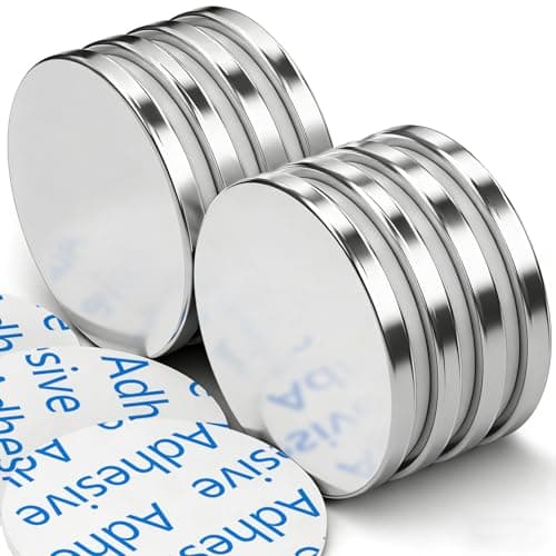 Image of Grtard 30 x 3 mm Strong Magnet, 8 KG Pull Super Strong Neodymium Disc Magnets, Magnetic Round with Double-Sided Adhesive, Powerful Permanent Rare Earth Magnets for Fridge DIY, Craft, DIY - 8 Pack