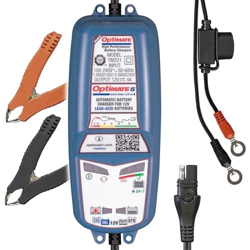 Image of OptiMate 5 Start/Stop 12V 4A Car Battery Charger & Maintainer for AGM EFB GEL & STD Batteries, Car Van Camper & Leisure, Start/Stop Ready, 4V Recovery