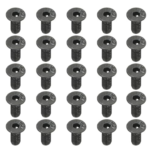 Image of PATIKIL M3 x 8 mm Flat Head Socket Cap Screws, 100 Pack Flat Countersunk Bolts Medium Carbon Steel Hex Socket Drive Machine Screws Full Thread Black Oxide Grade 10.9