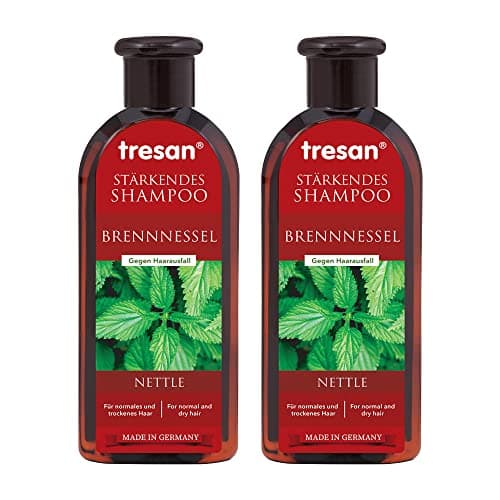 Image of Tresan Nettle Strengthening Shampoo for Normal and Dry Hair - Daily Hydration, Detoxification, Anti-Hair Loss Shampoo, Dandruff & Frizz, No Parabens and No Gluten, 2 x 300ml