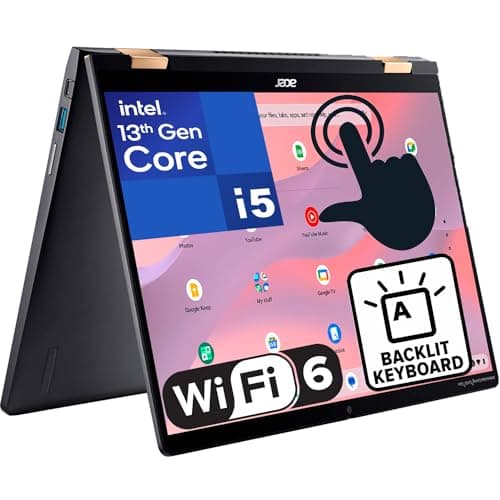Image of Acer Chromebook Spin 714 2-in-1 FHD+ Touchscreen, 13th Gen Intel 10-Core i5-1335U (Beat i7-1270P), 8GB LPDDR4X RAM, 256GB PCIe SSD, WiFi 6, Bluetooth 5.2, Backlit Keyboard,