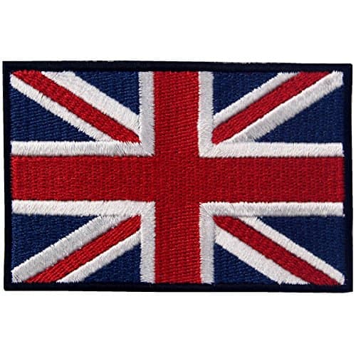 Image of British Union Jack Embroidered Flag Emblem UK Great Britain Applique Iron On Sew On Patch