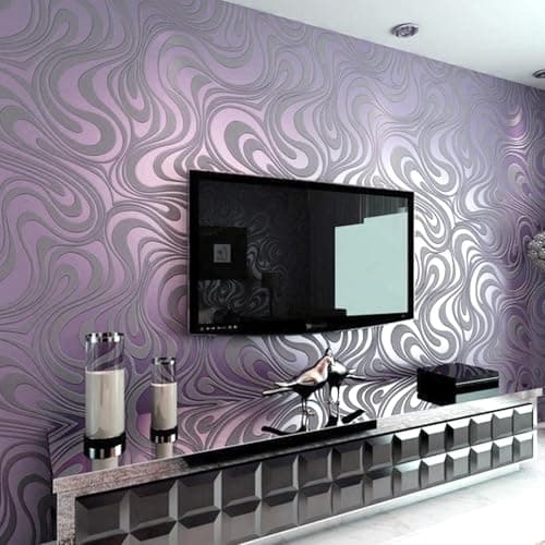Image of Trafagala Purple Wallpaper Bedroom Wallpaper for Adults Girls Women Modern Colourful Abstract Striped