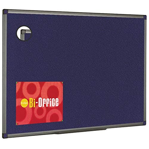 Image of Bi-Office 1200 x 900mm Aluminium Finish Felt Board - Blue