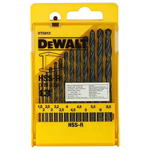 Image of DEWALT DT5912 HSS-R - DIN 338 Jobber Drill Bit Set (13 Pieces)