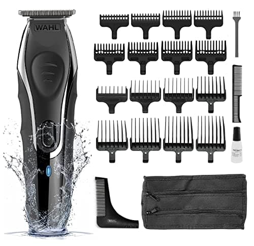 Image of Wahl Aqua Blade Stubble & Beard Trimmer for Men – Ultra‑Close Cutting, 16 Guide Combs (0.2–25mm), Wet & Dry, Rechargeable, 180‑Min Cordless Use, Stainless‑Steel Blade, Fully Washable