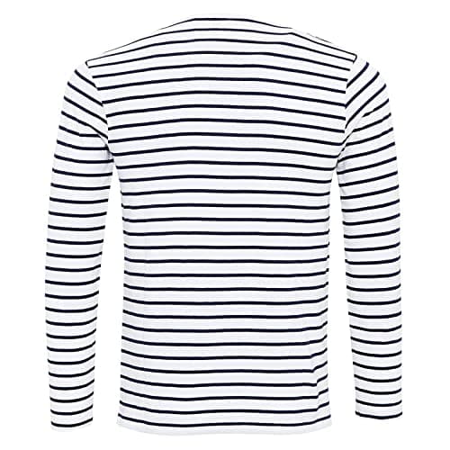 Image of Premier Mens Long John Roll Sleeve Tee (M) (White/Navy)