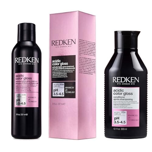 Image of REDKEN Acidic Color Gloss Bundle with Glass Gloss Treatment 237ml and Conditioner 300ml, For Glass-Like Shine and Colour Protection