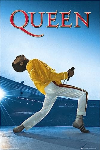 Image of Grindstore Laminated Queen Wembley Maxi Poster Large Wall Art Print, Wall Decor, Home Office Classroom Decoration, Gift Idea, Decorative Print 91.5x61cm