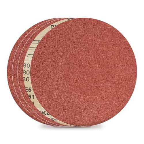 Image of FEIHU 30 Pcs Self-Adhesive 200 mm Sanding Discs Alumina,Self Stick Grit 5 Each ofP60, P80, P120, P180, P240 and P320 8 inch Sanding Discs Pads for Sanding Wood, Paint,Plastic, Plaster and Metal