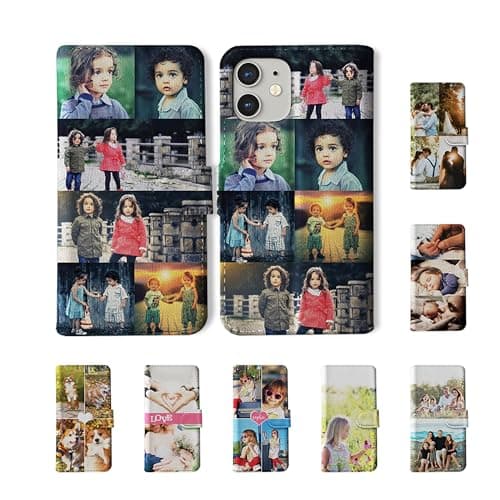 Image of Tirita Personalised Custom Photo Wallet Flip Phone Case Compatible with Samsung Galaxy S6 - [05- Six Photos Collage]
