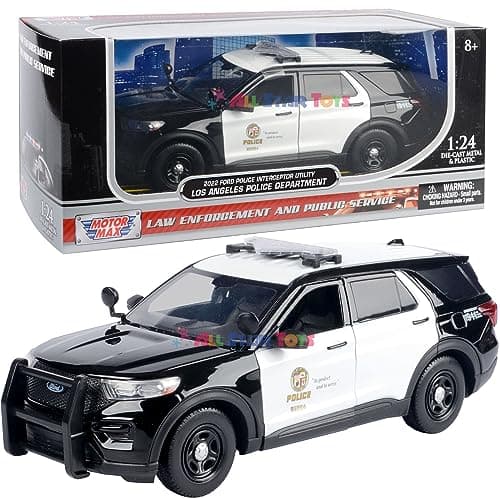 Image of Motormax 2022 Ford Explorer Police Interceptor Utility LAPD Los Angeles Police Department 1/24 Diecast Model 76994 by All Star Toys