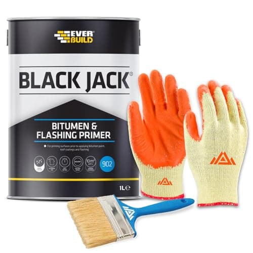 Image of PERFECTONISH Black Jack 902 Bitumen and Flashing Primer, Thin Black Primer For Roof Coatings and Flashing Weatherproof Solvent (1-Litre)