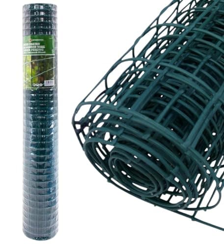 Image of HomeVibe® Green Coated Galvanised Wire Mesh 0.9m x 10m – 25mm Garden Netting Roll, Anti-Rust Fence Wire for Outdoor Use, Animal Enclosure, DIY Projects, Garden Protection & Home Décor