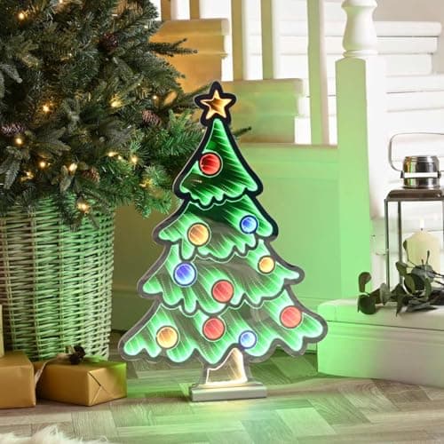 Image of Festive 60cm Infinity Lighted Christmas Tree Decoration, for Home, Office, Indoor/Outdoor