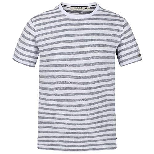 Image of Regatta Tariq Men's Short-Sleeved Shirt, mens, fashion t-shirt, RMT205, White/Navy, L