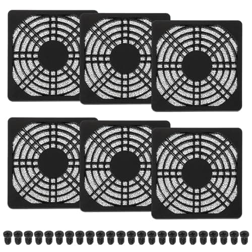 Image of PATIKIL 80mm Fan Filter Grill, 6 Pcs Plastic Ventilation Dustproof Grill Covers Cooling Ventilator with Screws for Industry Workshop Computer Case Refrigerators Air Conditioning, Black
