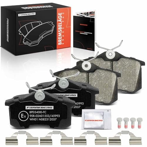 Image of Frankberg Brake Pad Set incl. 4x Pads Rear Compatible with 208 I CA CC A4 8E2 C3 III SX Exeo ST 3R5 Golf IV Cabriolet 1E7 Replace# 1H0690451,191615415D