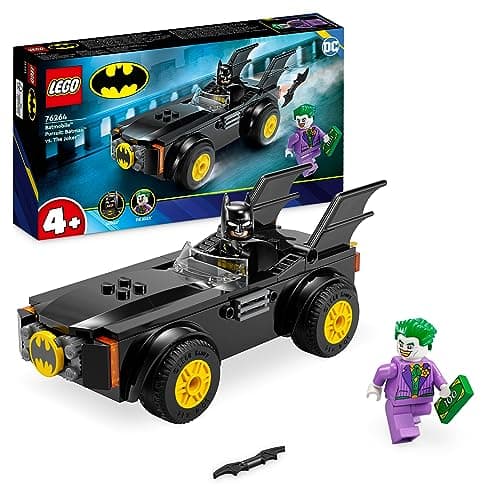 Image of LEGO DC Batmobile Pursuit: Batman vs. The Joker Toy Car Playset, Super Hero Starter Set with 2 Minifigures, Toys for Preschool Kids, Boys, Girls Aged 4 Plus Years Old, Quick and Fun Build 76264