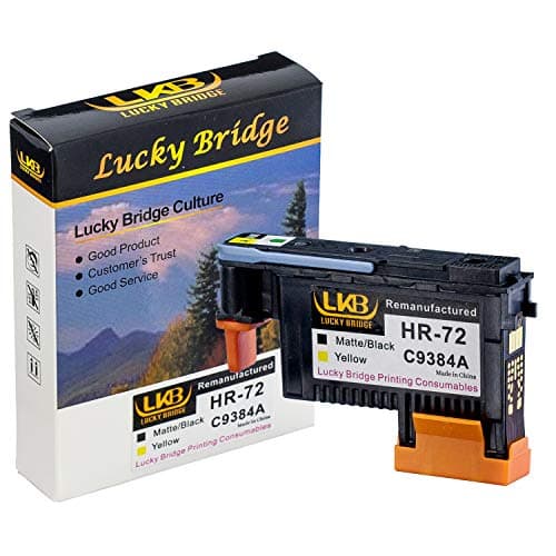 Image of Lucky Bridge HP72 matte/black yellow printhead C9384A remanufactured with new updated chips replacement for HP Designjet T610 T620 T770 T790 T1100 T1120 1200 T1300 T2300 (72 C9384A)-UK