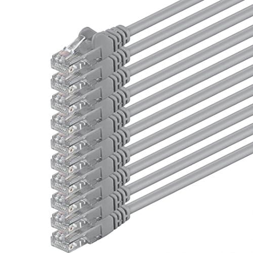 Image of 1aTTack CAT6 UTP network patch cable with 2 x RJ45 connector set (10 pieces) 0.5m gray