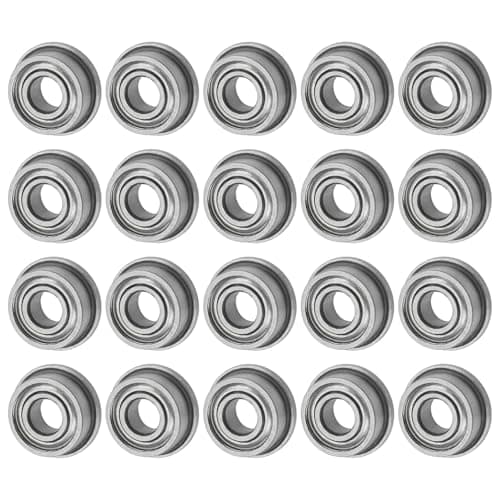 Image of M METERXITY 20-Pack F683ZZ Flanged Ball Bearing, 3mm x 7mm x 3mm Double Metal Shielded Z1 Chrome (GCr15) Steel Flange Rip Bearings for Wheelbarrow/Printer/Fax Machines/Power Tools