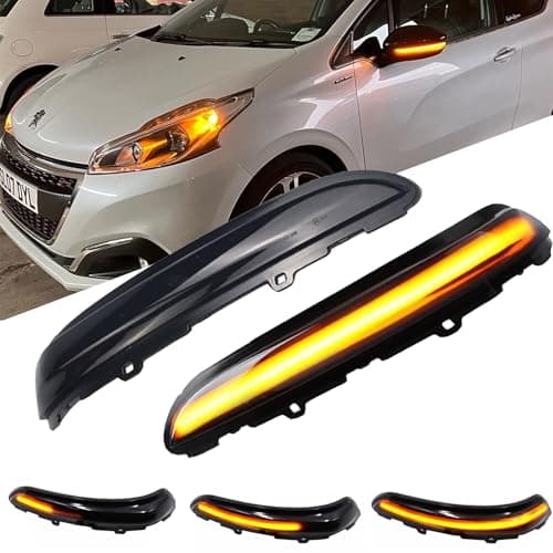 Image of LED Sequential Side Mirror Light Turn Signal Blinker Lamp Assembly Replacement for Peugeot 208 MK1 I2008 MK1 I Citroen C3 I C4 Cactus, Driver Side and Passenger Side Door Mirror Cover Indicator Lamp