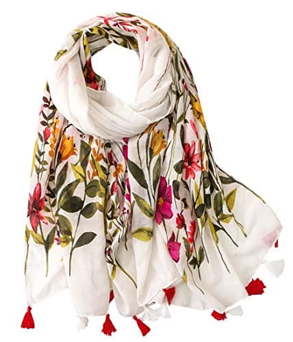 Image of FAIRYGATE Flower Scarf Lightweight Ladies Floral Print Scarfs for Women Paisley Fashion for Spring Summer Scarves Shawl Wrap Neckerchief Girl Gifts 17226