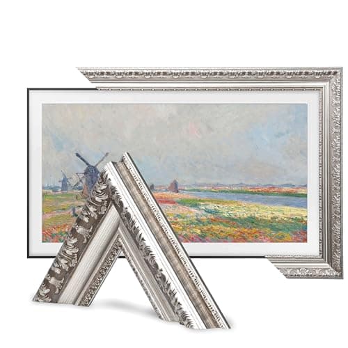 Image of TV Guard Frame TV Bezel, Compatible With Samsung The Frame TV, 43 Inch, Antique Silver, Suitable for Wall Mounted Televisions